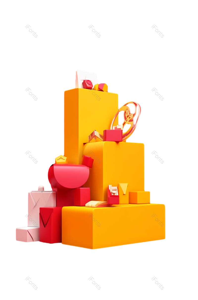 插画图片,硬币元素,红包PNG,优惠券免抠素材